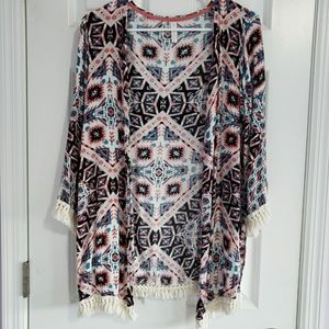 Cute Cardigan with White Fringe